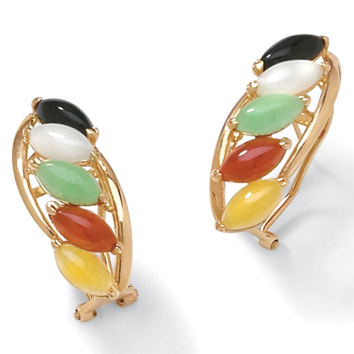 Multi-Colored Jade 14k Earrings