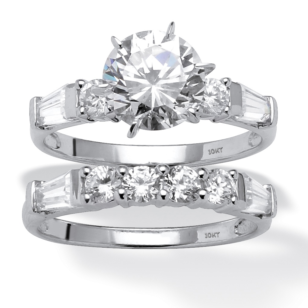 DiamonUltra&trade; CZ 10k Gold Wedding Ring