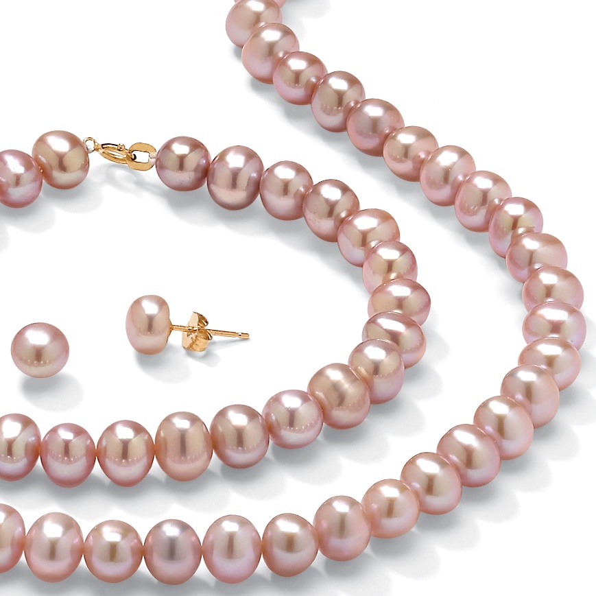 3-Piece Pink Pearl Fashion Set 16"