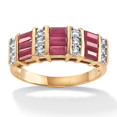 Ruby & Diamond Accent 10k Gold Ring