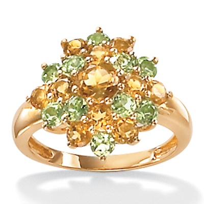 Citrine/Peridot 10k Gold Ring
