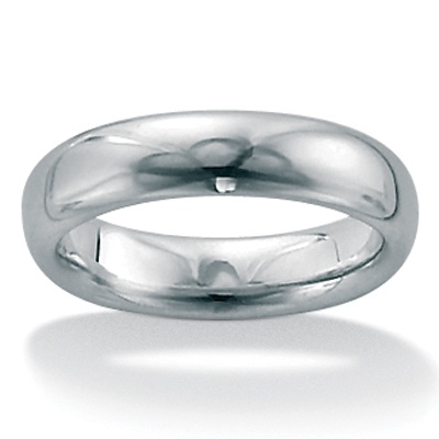 Platinum Over Sterling Silver Ring, 5 mm