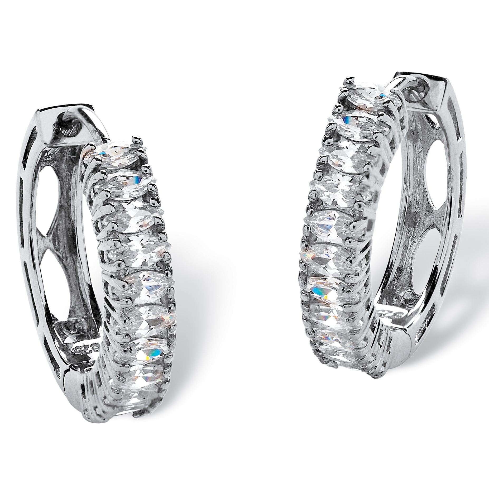 DiamonUltra&trade; CZ Platinum Over Sterling Silver Earrings