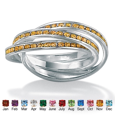 Sim. Birthstone Silver Ring