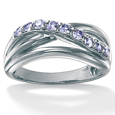 Tanzanite 10k Crisscross Ring