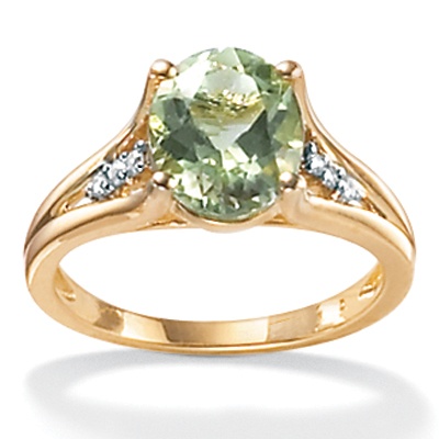 Green Amethyst 10k Classic Ring
