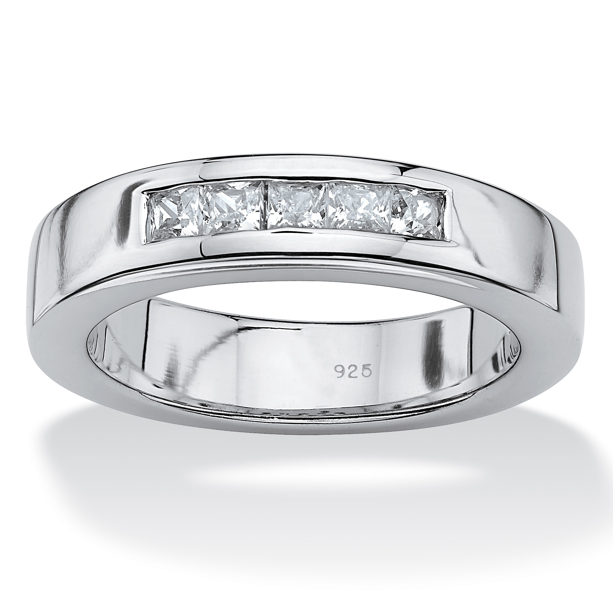 Sterling Silver Cubic Zirconia Wedding Rings on Cubic Zirconia Platinum Over Sterling Silver Wedding Ring