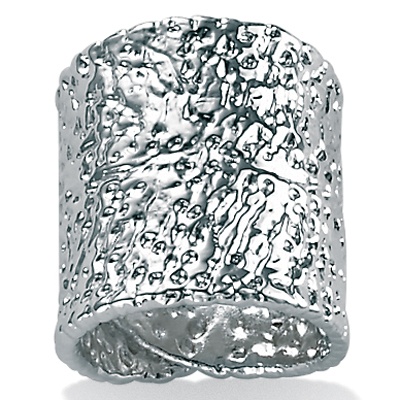 Sterling Silver Hammered-Style Ring, Sizes 7-12