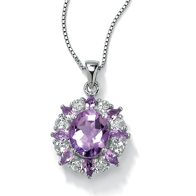 Amethyst and White Topaz Pendant