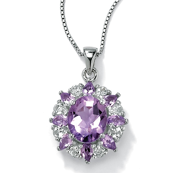 Amethyst Topaz Sterling Silver Pendant
