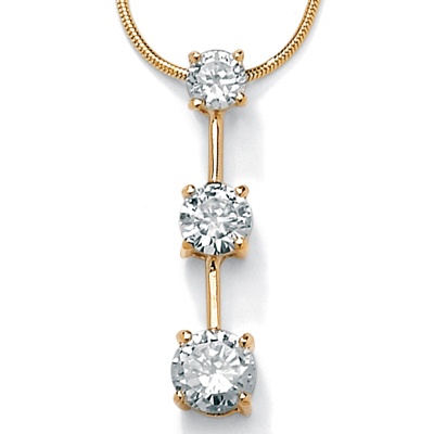 Triple DiamonUltra&trade; CZ Pendant 18"