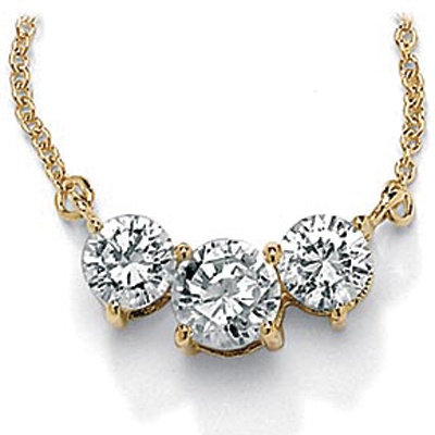 Triple DiamonUltra&trade; CZ Necklace 16"