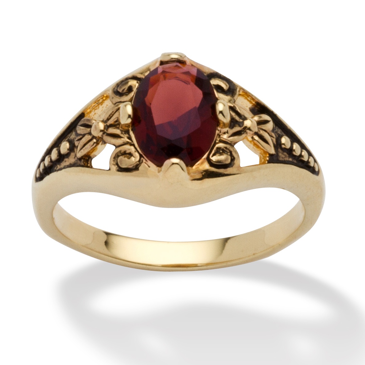 Sim. Birthstone Antiqued Ring