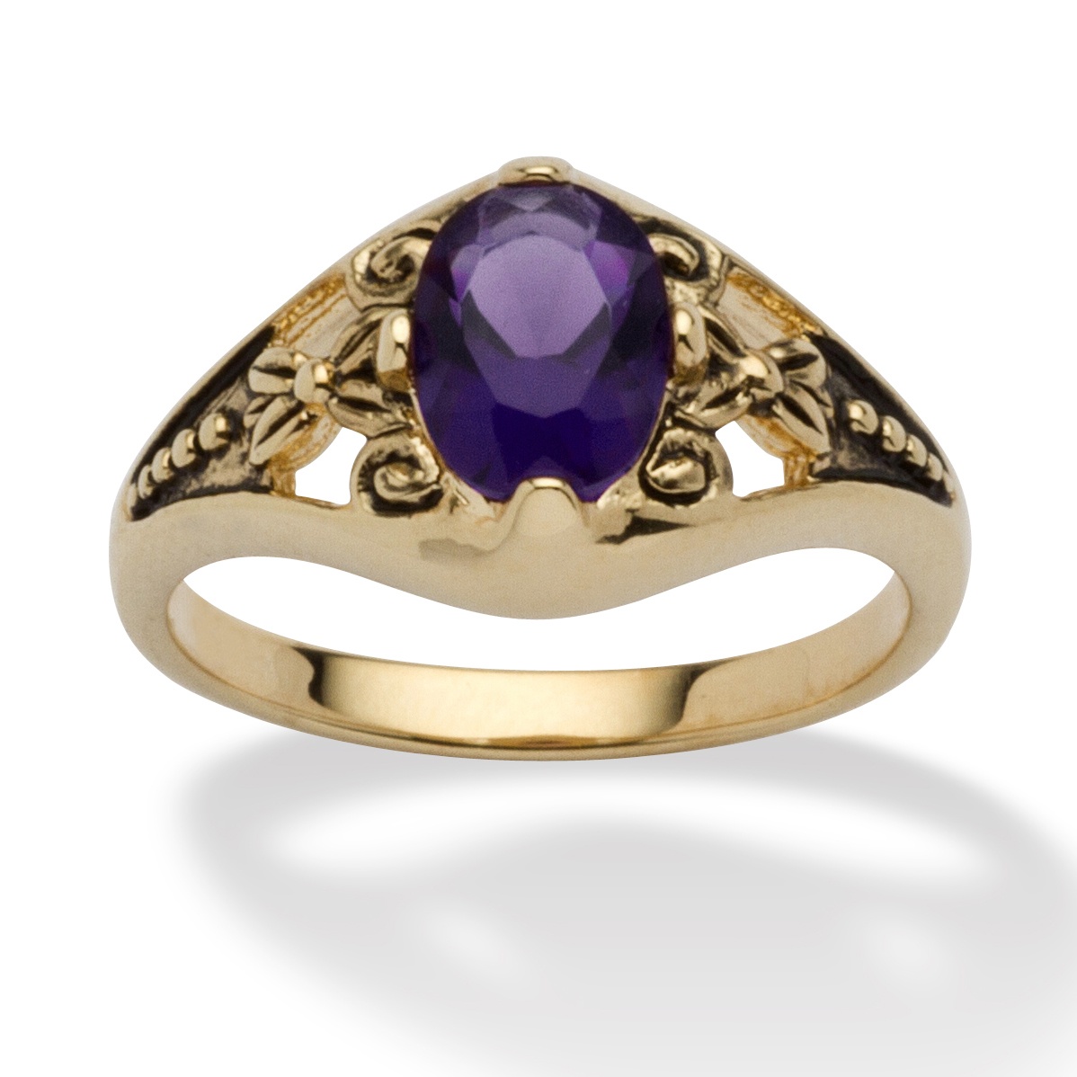 Sim. Birthstone Antiqued Ring