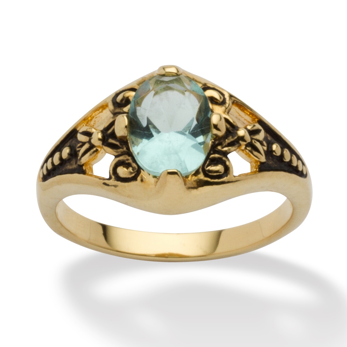 Sim. Birthstone Antiqued Ring