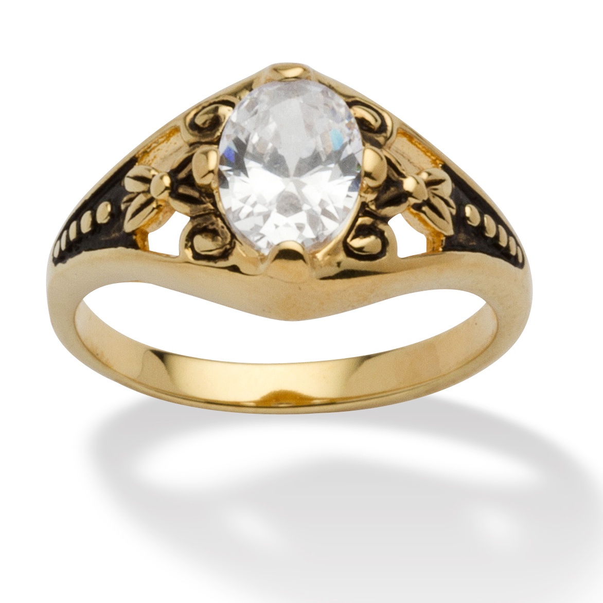 Sim. Birthstone Antiqued Ring