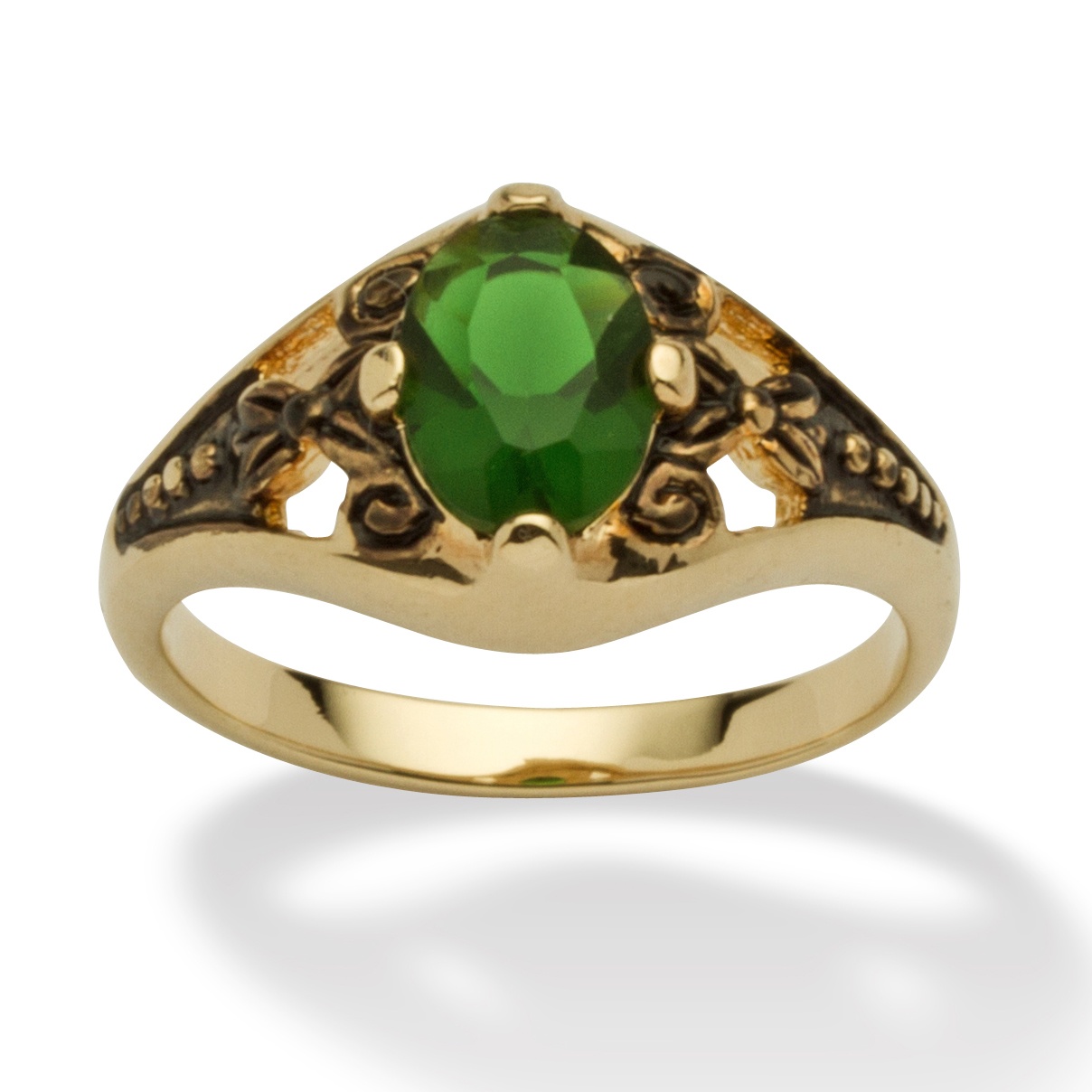 Sim. Birthstone Antiqued Ring