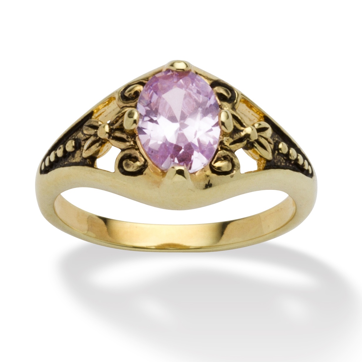 Sim. Birthstone Antiqued Ring