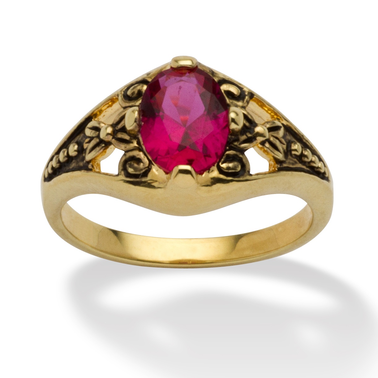 Sim. Birthstone Antiqued Ring