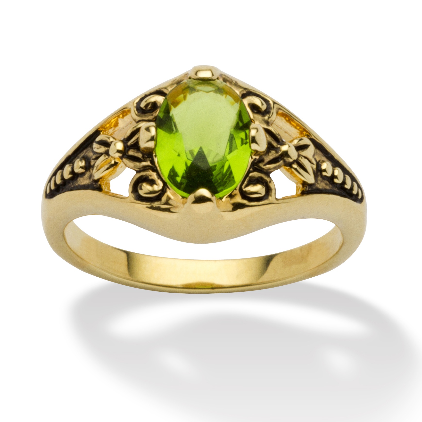 Sim. Birthstone Antiqued Ring