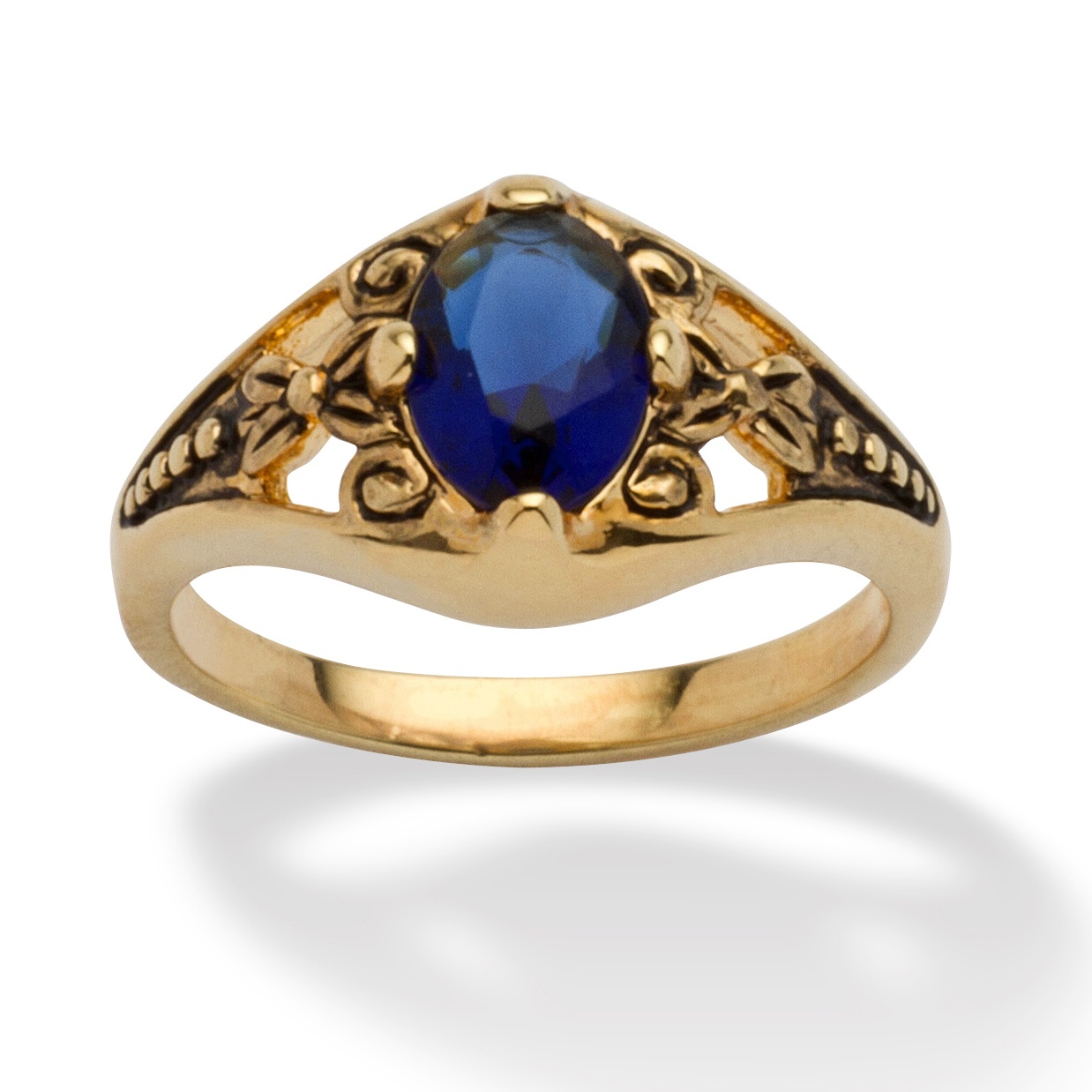 Sim. Birthstone Antiqued Ring