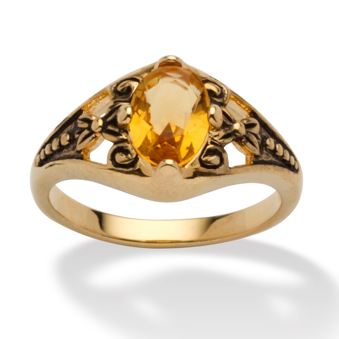 Sim. Birthstone Antiqued Ring