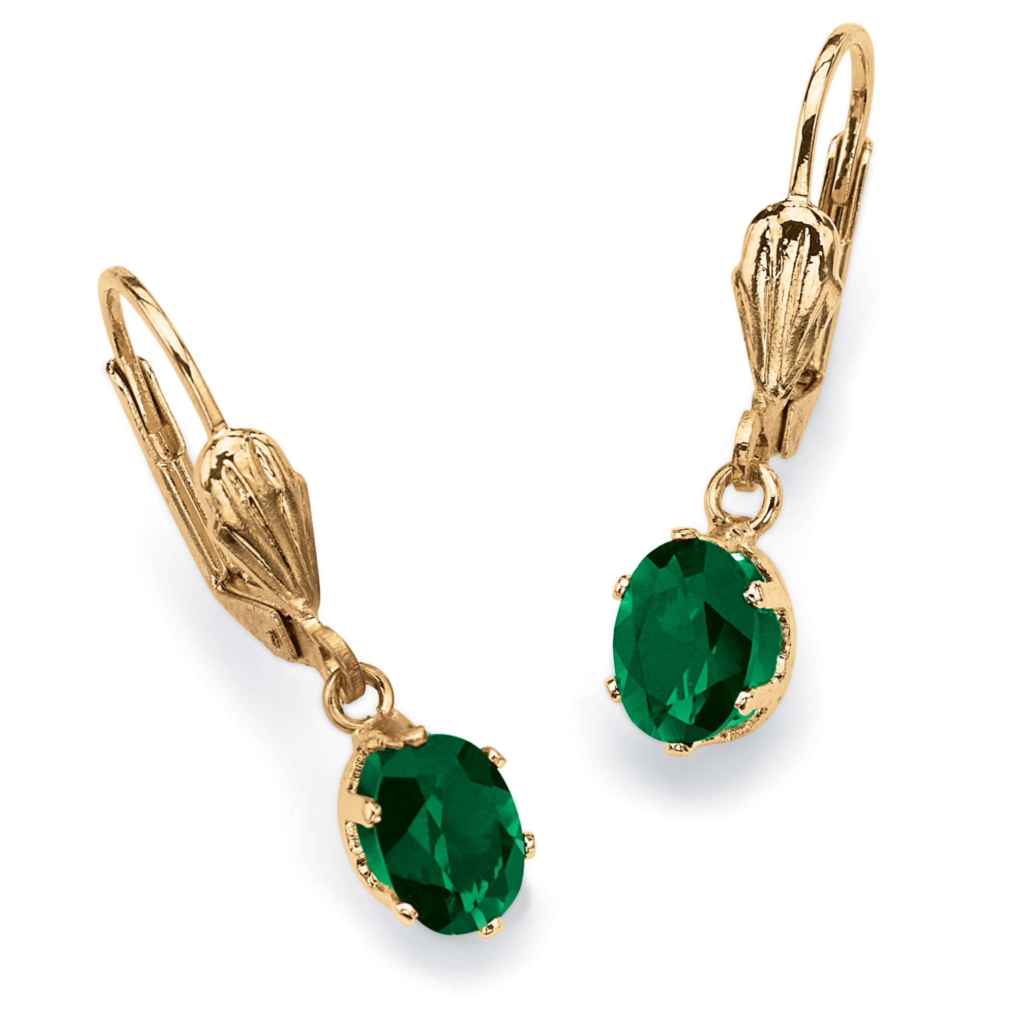 14k Gold-Plated Sim. Birthstone Pierced Earrings