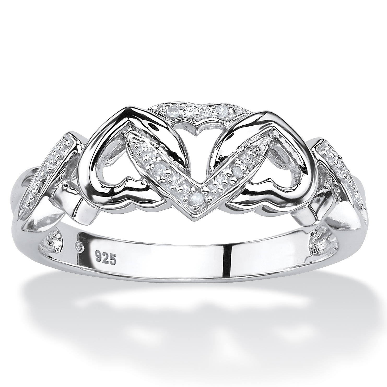 Diamond Accent Platinum Over Sterling Silver Ring