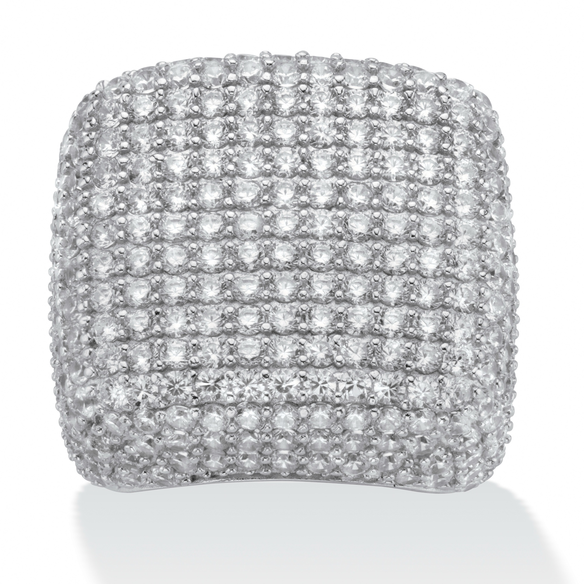 11.13 CT TW DiamonUltra&trade; Cubic Zirconia Pav&eacute; Dome Ring in ...