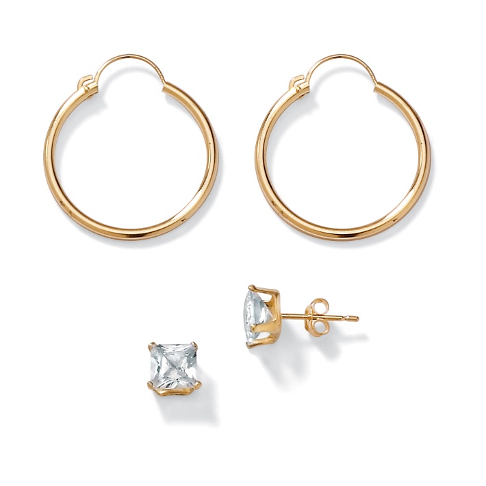 2-Piece 14k Gold Earring Set
