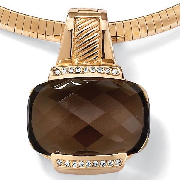 Smoky Quartz 18k Gold over Sterling Silver Enhancer