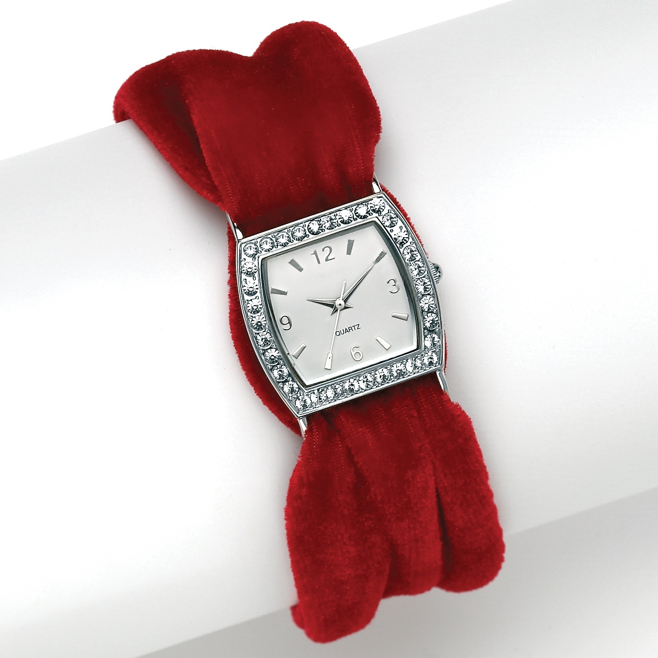 Red Velvet Crystal Watch 7"