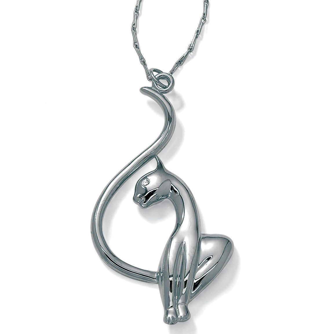 Baby Phat Cat Pendant Silvertone