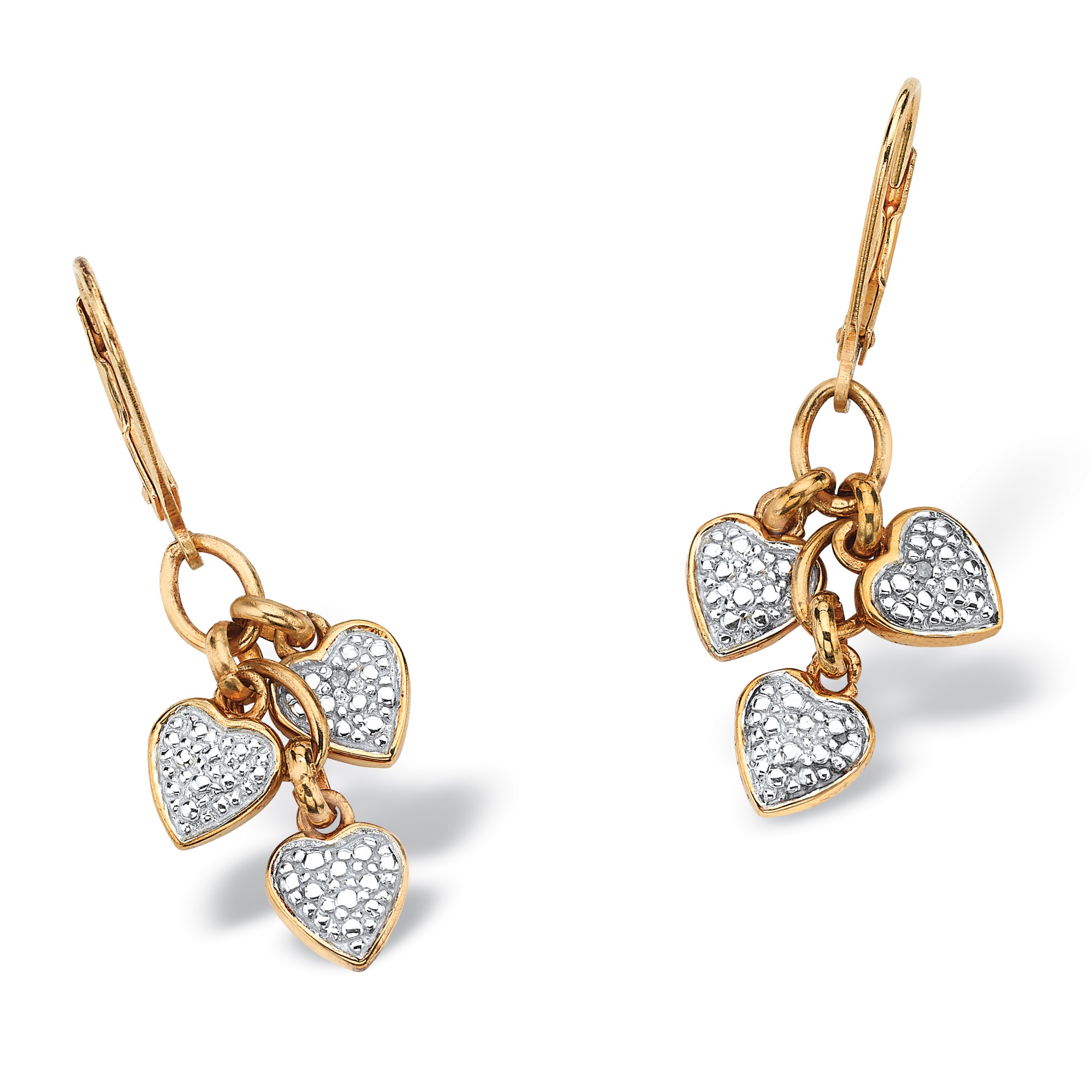 Diamond Accent 18k/Sterling Silver Earrings