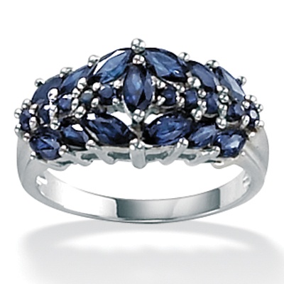 Blue Sapphire 10k White Gold Ring