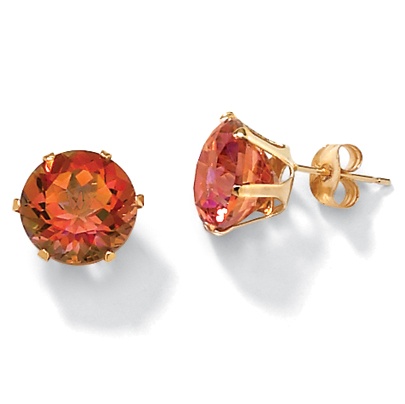 Majestic Sunset Topaz 10k Gold Earrings