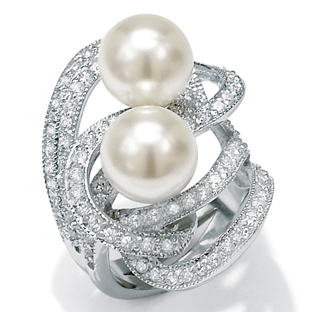DiamonUltra™ CZ Sterling Silver Twist Ring, Sizes 7-12