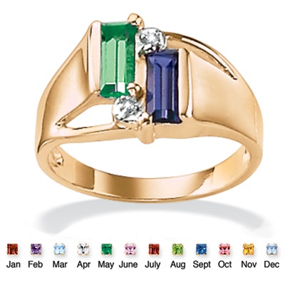 Sim. Birthstone 10k Couple's Ring