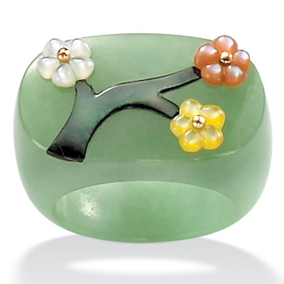 Green Jade Flower Ring | Shop PalmBeach  & Save! : palmbeachjewelry fashion flower ring green jade palm beach jewelry