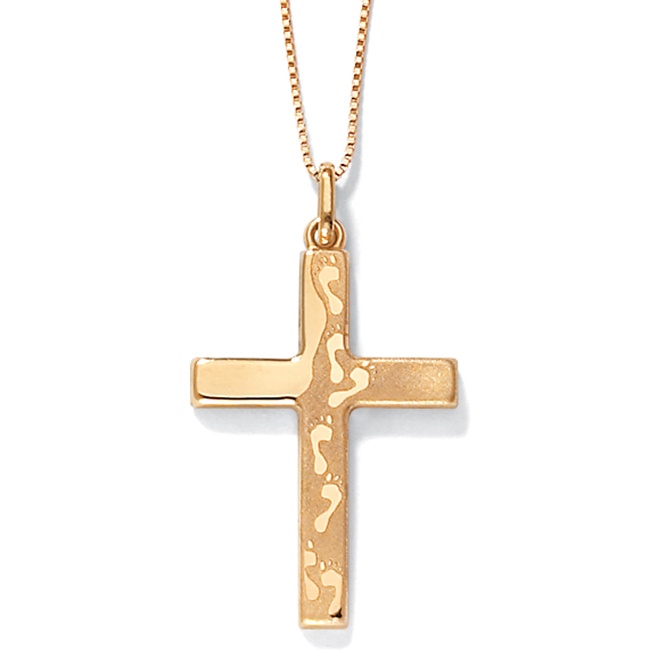 14k Gold Footprints Pendant