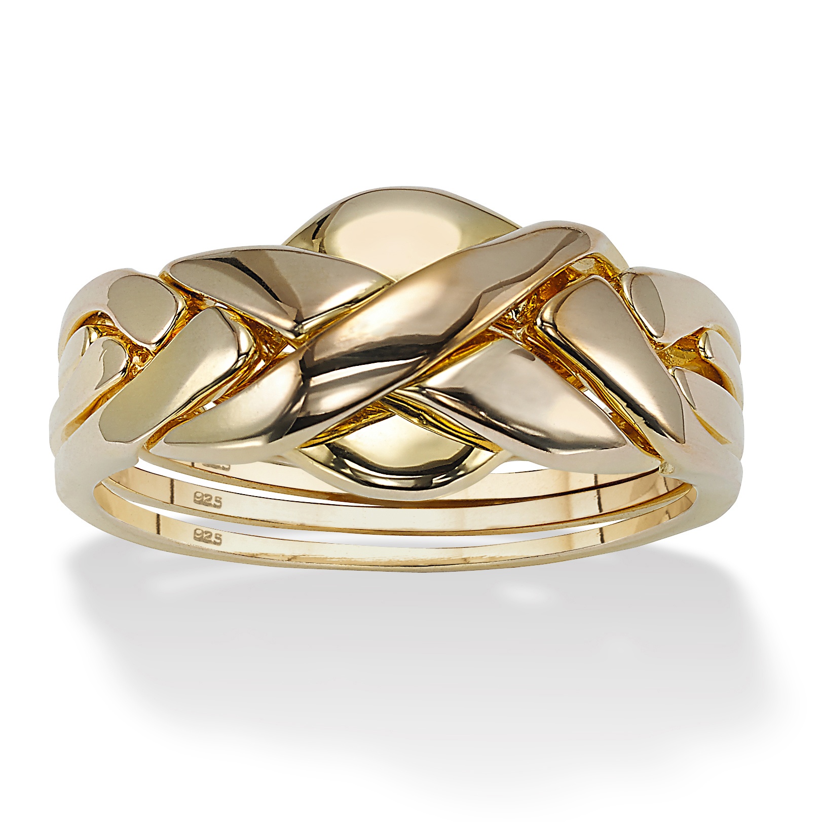 18k Gold over Sterling Silver Puzzle Ring
