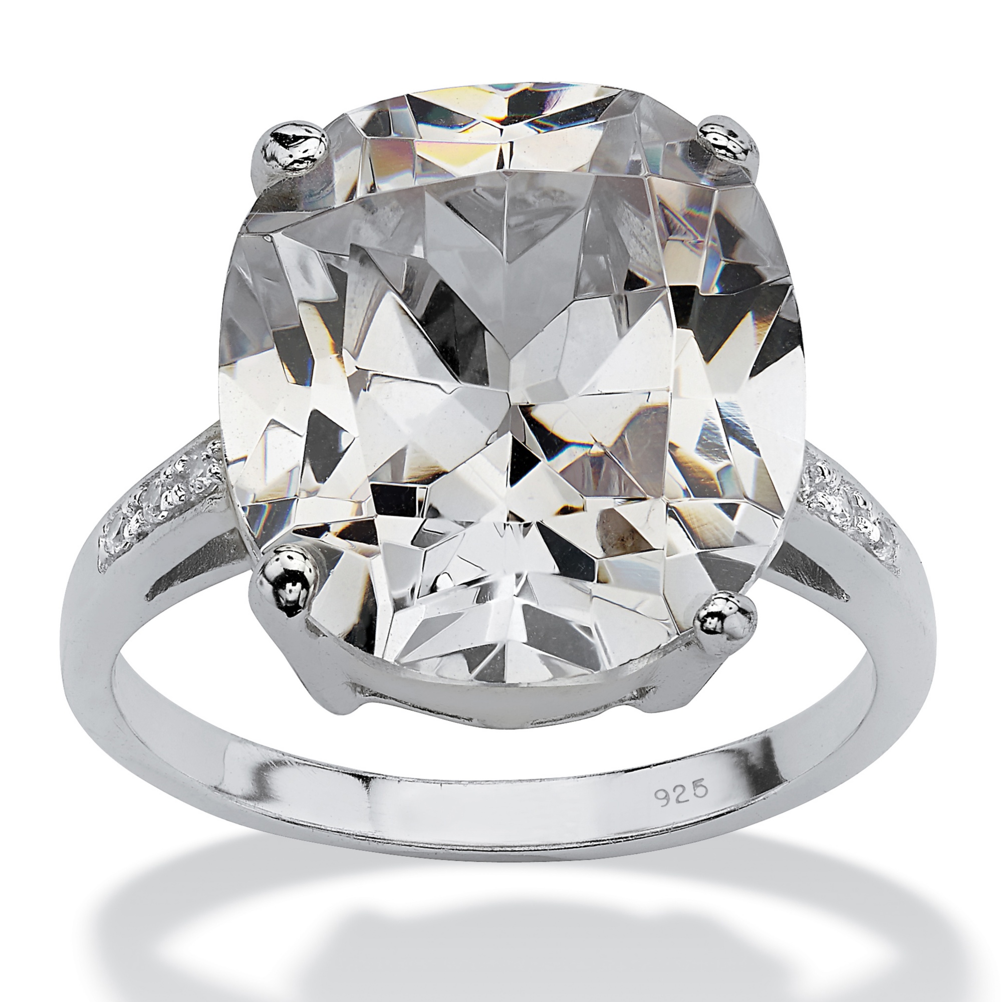 Faceted DiamonUltra™ CZ Sterling Silver Ring