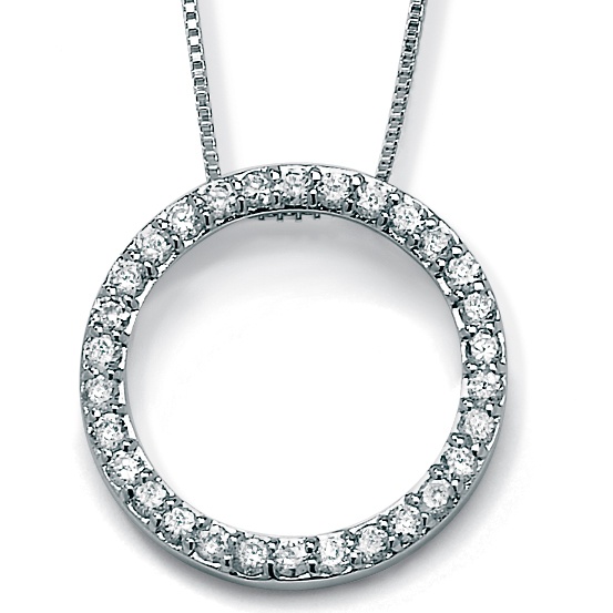 DiamonUltra&trade; CZ Silver Eternity Pendant