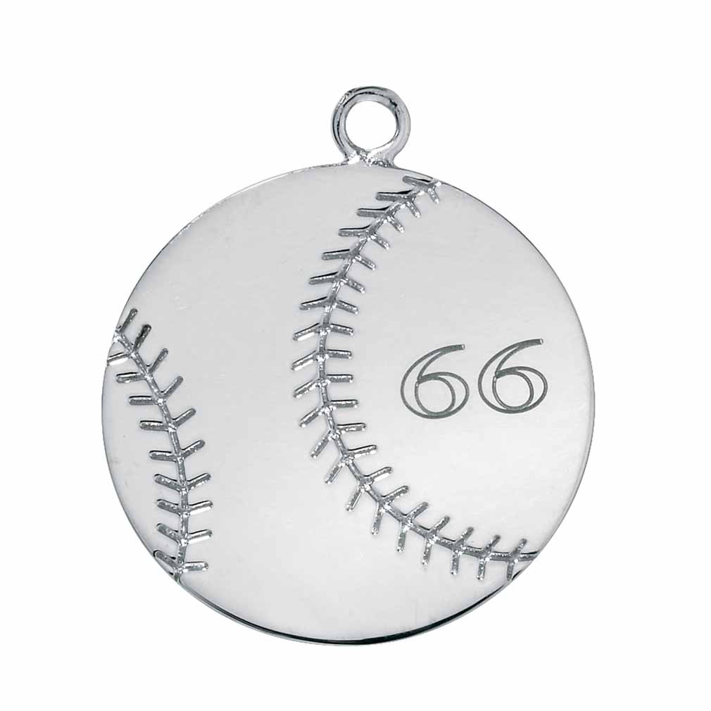 Sterling Silver Baseball Charm