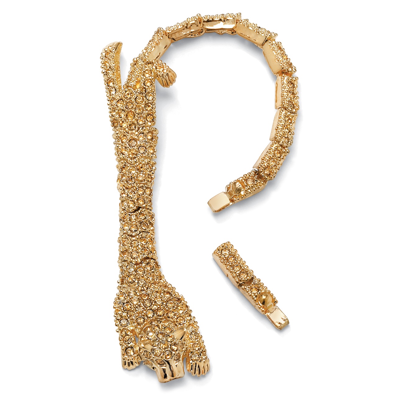 Goldtone Pav&eacute; Crystal Tiger Bracelet(Women's)