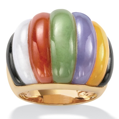 Multi-Colored Jade Dome Ring : palmbeachjewelry fashion designer jewelry jade