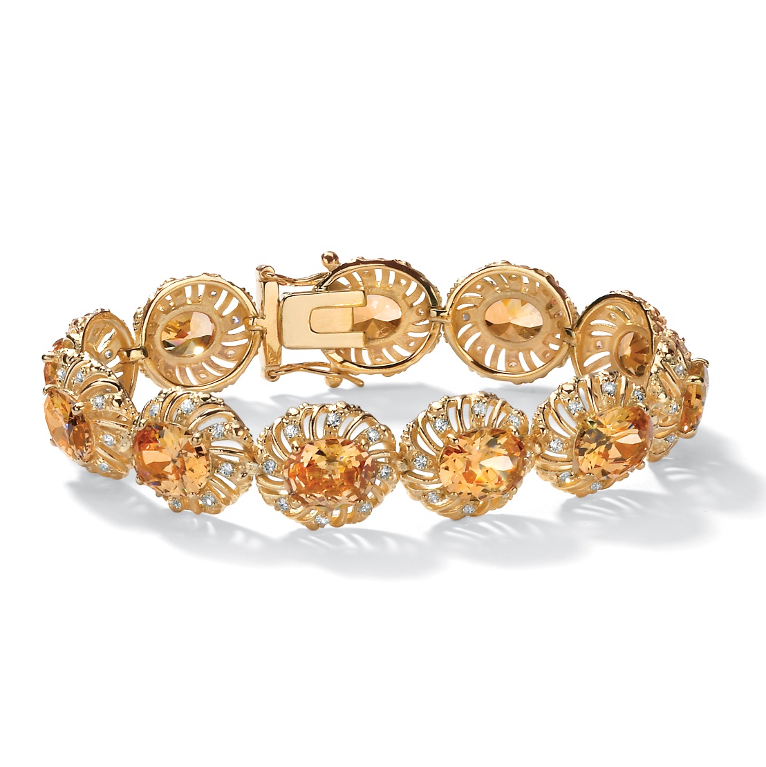 DiamonUltra&trade; CZ 18k Gold over Sterling Silver Bracelet 7 1/4"