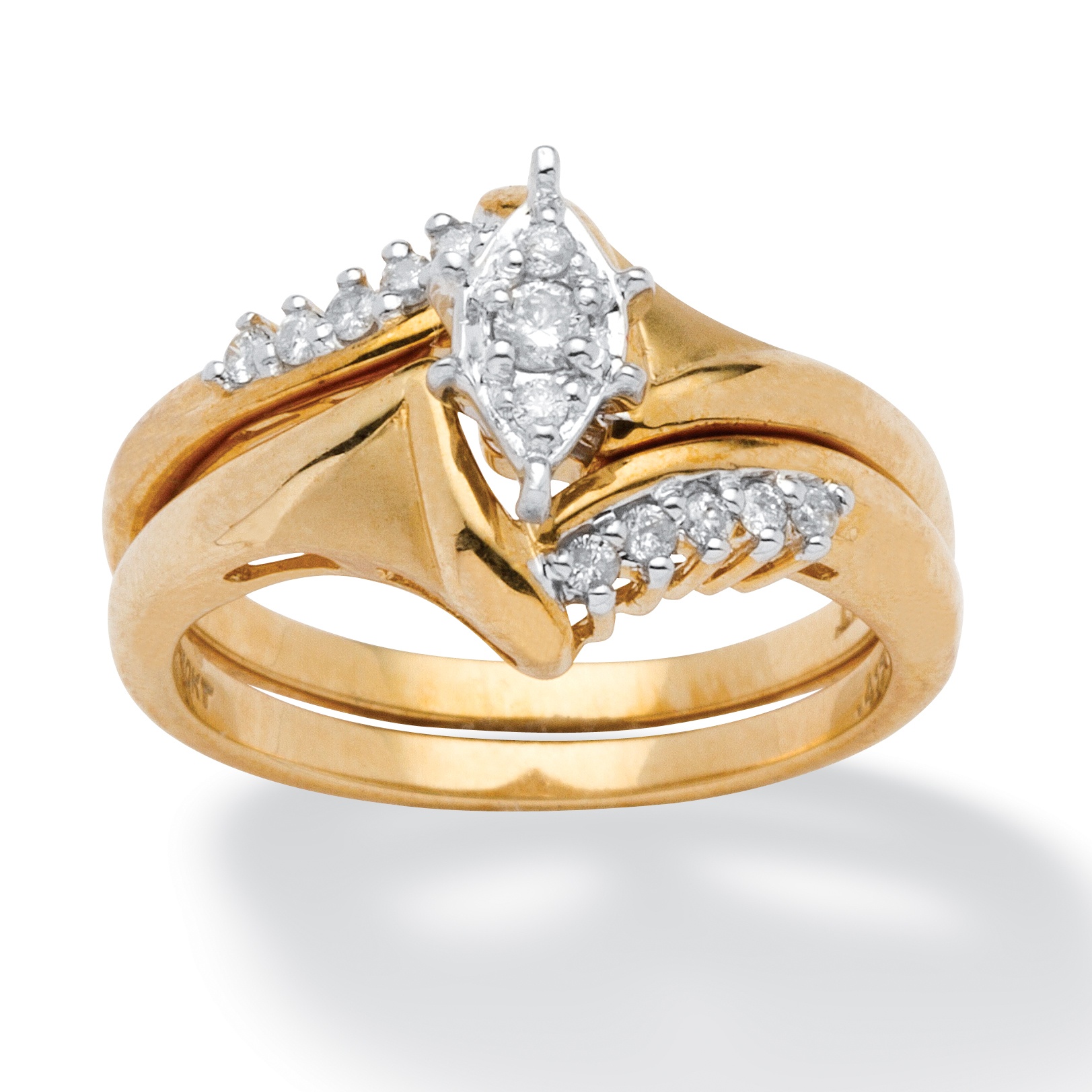 2-Piece Diamond 10k Gold Ring Set