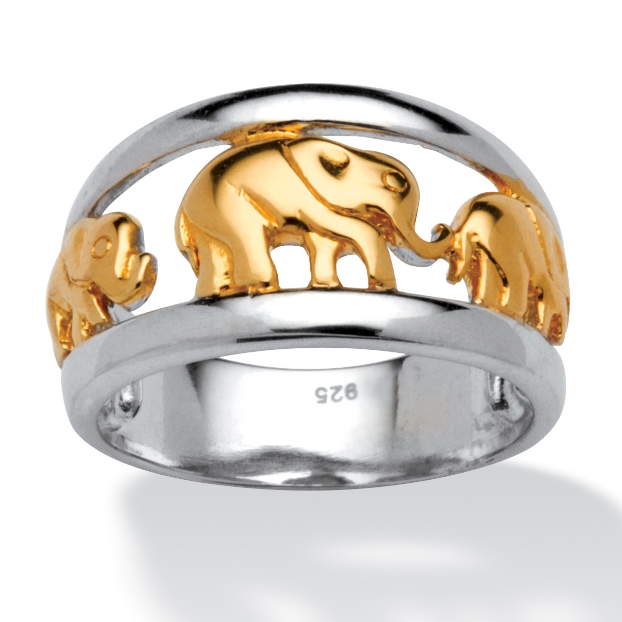 Silver Tutone Elephant Ring