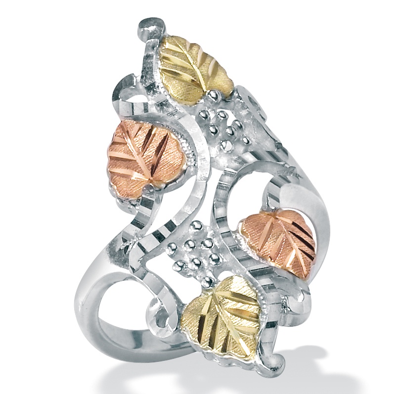 Silver/Gold Black Hills Leaf Ring